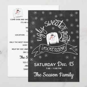 Invitation de fête de Noël moche