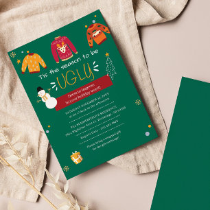 Invitation de fête de Noël moche