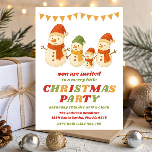 Invitation de fête de Noël modifiable Bonhomme de 