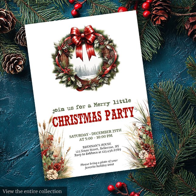 Invitation de fête de Noël occidentale avec chapea (Western Christmas party invite with cowboy hat

)