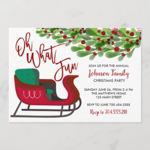 Invitation de fête de Noël, oh quel amusement,