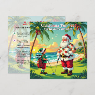 Invitation de fête de Noël Par-Tee Fun Tropical Go