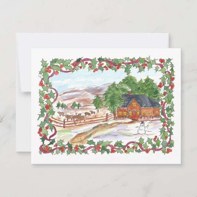 Invitation de fête de Noël Pays victorien Accueil (Devant)