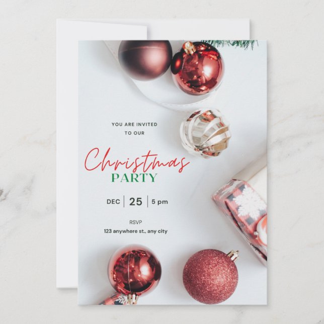 Invitation de fête de Noël personnalisé ! (Devant)