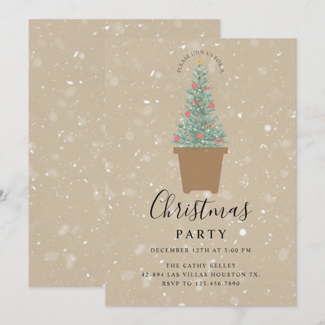 Invitation de fête de Noël personnalisée (Devant / Derrière)