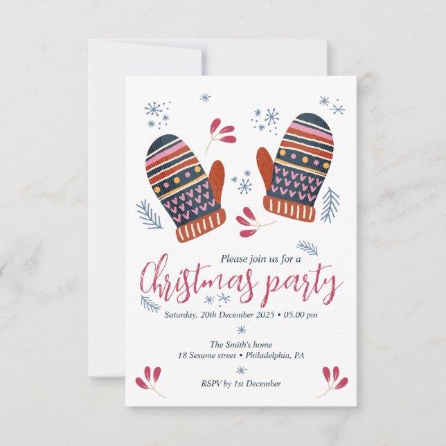 invitation de fête de Noël personnalisée (Devant)