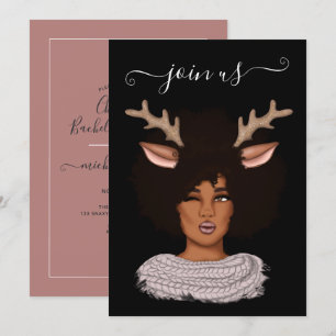 Invitation de fête de Noël pour Bachelorette Afro-