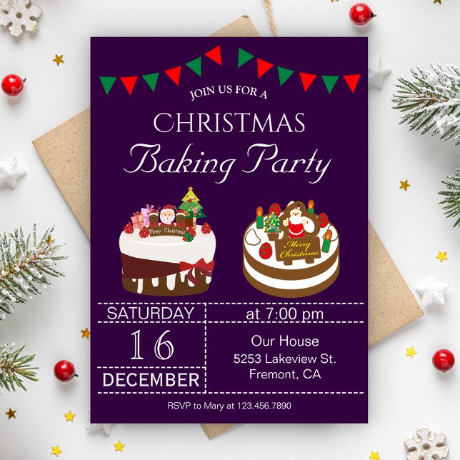 Invitation de fête de Noël pour une soirée de pâti (Créateur téléchargé)