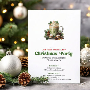 Invitation de fête de Noël rétro radieuse et tardi