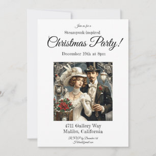Invitation de fête de Noël Steampunk