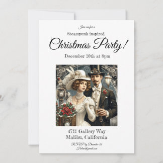Invitation de fête de Noël Steampunk