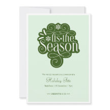 Invitation de fête de Noël verte à la menthe de la