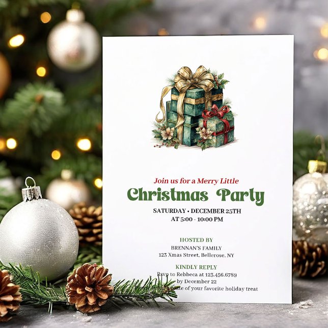 Invitation de fête de Noël victorienne cosy (Cozy Victorian Christmas angel party invitation

)