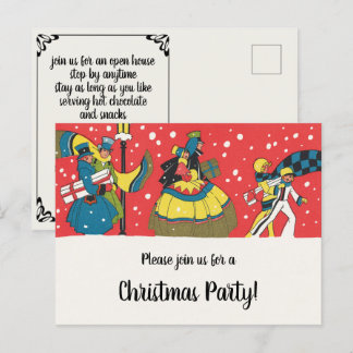 Invitation de fête de Noël victorienne vintage