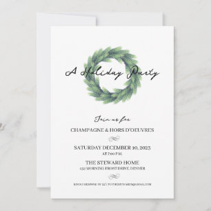Invitation de fête de Noël Wreath