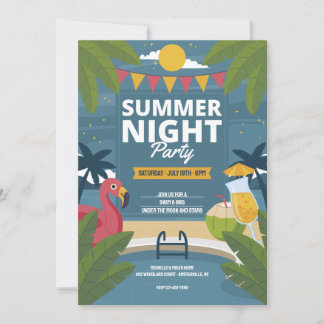 Invitation de fête de nuit d'été