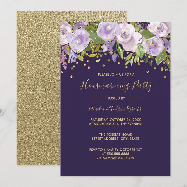 Invitation de fête de pendaison de crémaillère aux (Devant / Derrière)