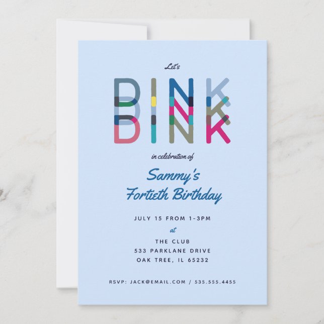 Invitation de fête de Pickleball Sports Fête Dink (Devant)