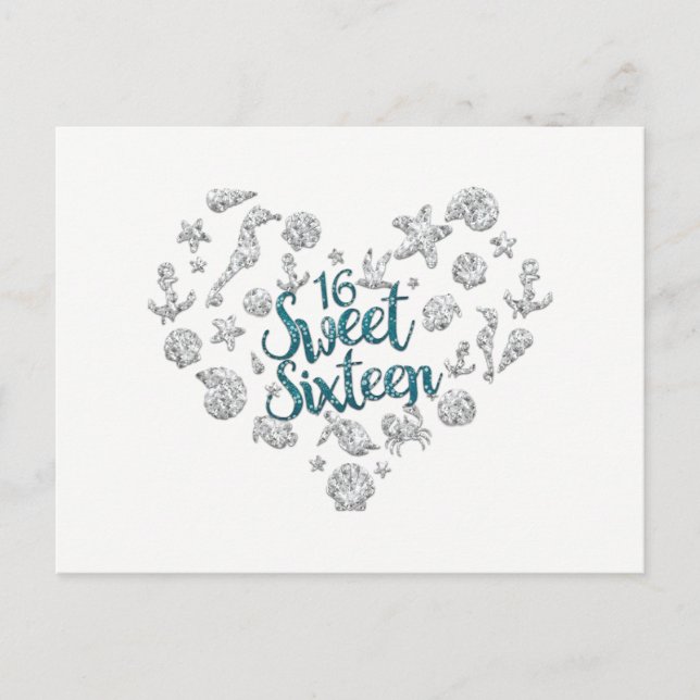 Invitation de fête de plage pour un SWEET 16 Enreg (Devant)