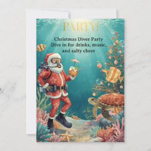 Invitation de fête de plongée en apnée pour Noël