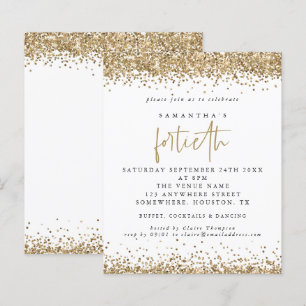 Invitation de fête de quarantième anniversaire à p