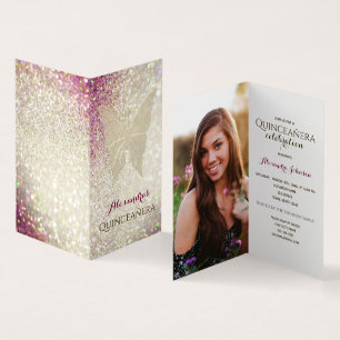 Invitation de fête de quinceañera avec photo