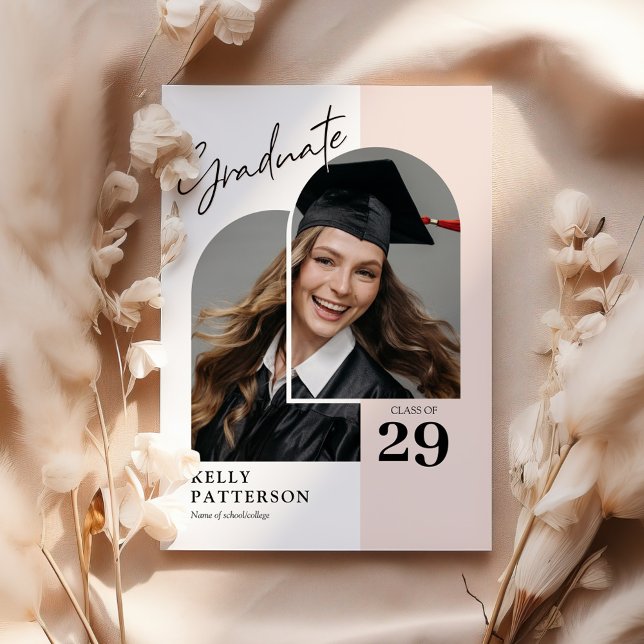 Invitation de fête de remise de diplôme photo chic (Créateur téléchargé)
