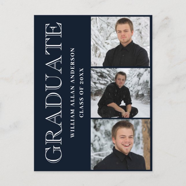 Invitation de fête de remise de diplômes avec phot (Devant)