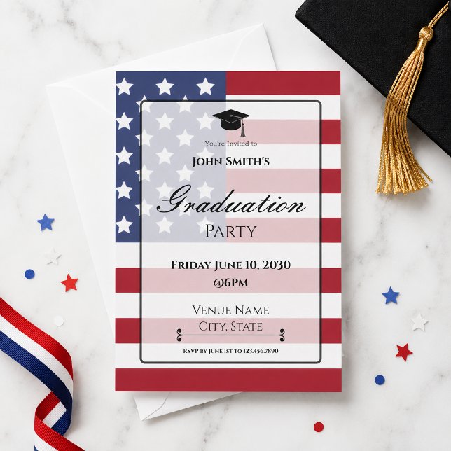 Invitation de fête de remise des diplômes avec dra (Créateur téléchargé)
