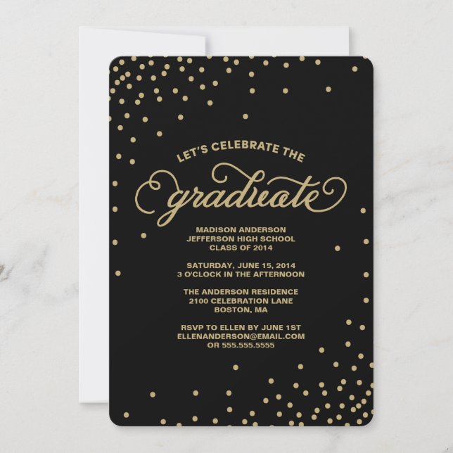 Invitation de fête de remise des diplômes des (Devant)