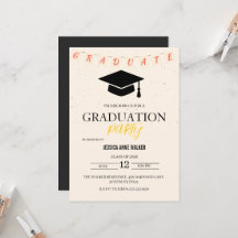 Invitation de fête de remise des diplômes Élégant