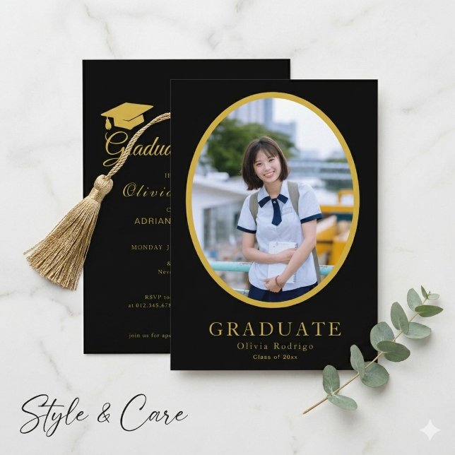 Invitation de fête de remise des diplômes formelle (Formal Graduation Party Invite  Bold & Elegant)