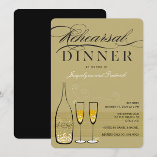Invitation de fête de répétition de Champagne Doré