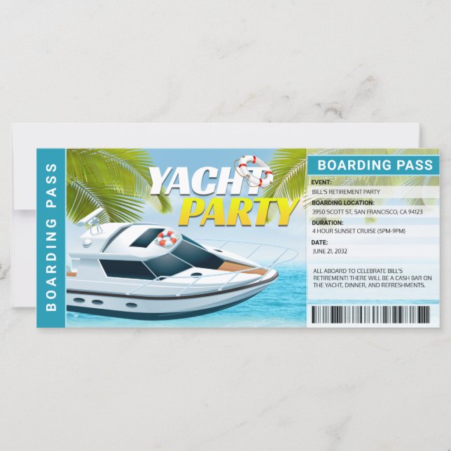 Invitation de fête de retraite Croisière en bateau (Devant)