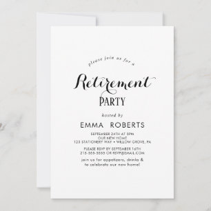 Invitation de fête de retraite de scénario moderne
