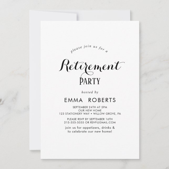 Invitation de fête de retraite de scénario moderne (Devant)