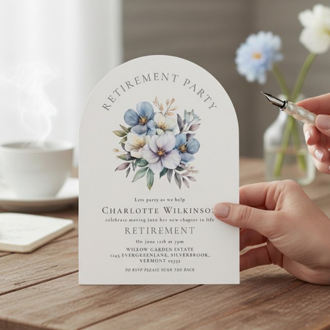 Invitation de fête de retraite sous une arche flor (Créateur téléchargé)