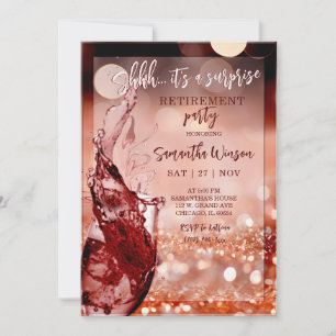 Invitation de fête de retraite surprise Rose Gold