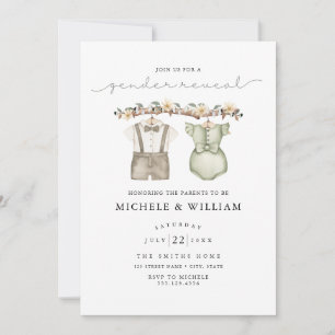 Invitation de fête de révélation du sexe Boho à l'
