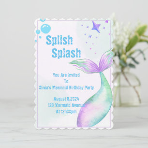 Invitation de fête de sirène pour filles