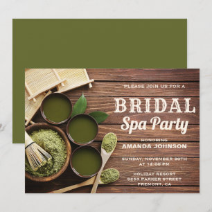 Invitation de fête de spa vert pour une douche de