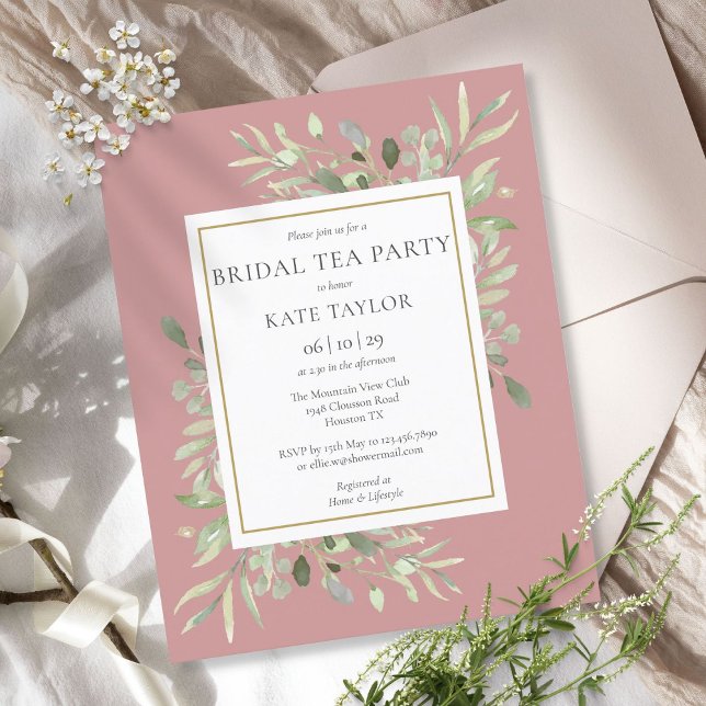 Invitation de fête de thé de mariage Budget Dusty  (Créateur téléchargé)