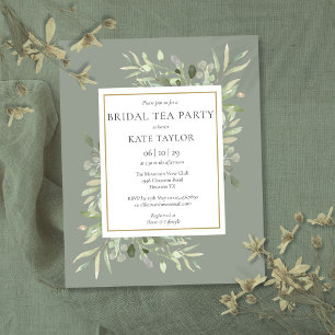 Invitation de fête de thé de mariage Budget Vert S