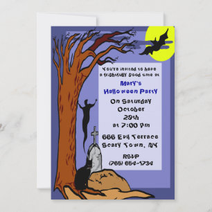 Invitation de fête de tombe hantée