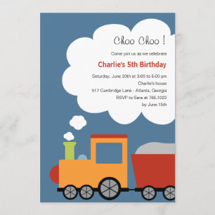 Invitation de fête de train d'anniversaire