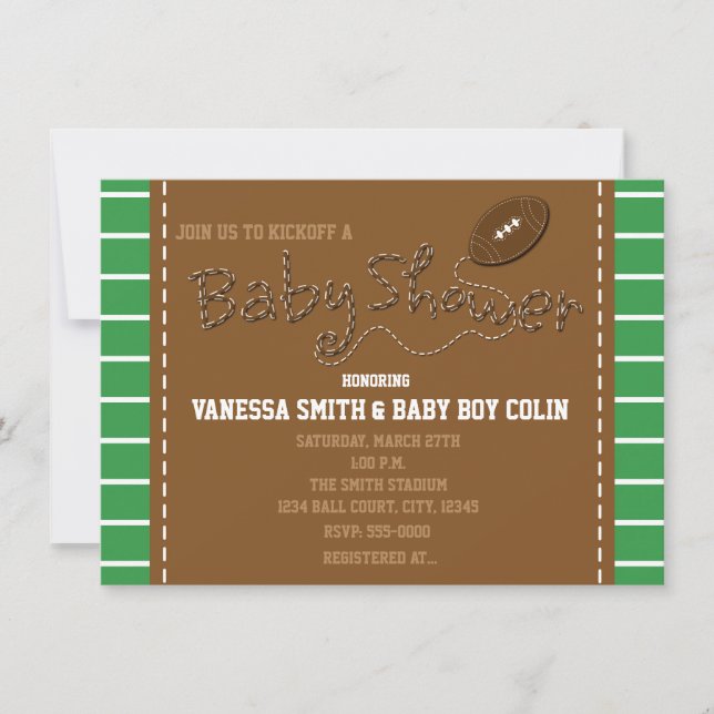 Invitation de fête de typographie BÉBÉ FOOTBALL (Devant)