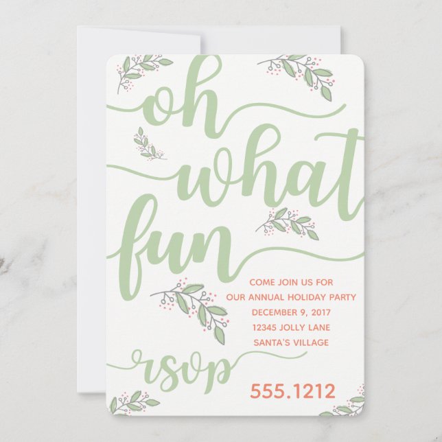 INVITATION DE FÊTE DE VACANCES (Devant)