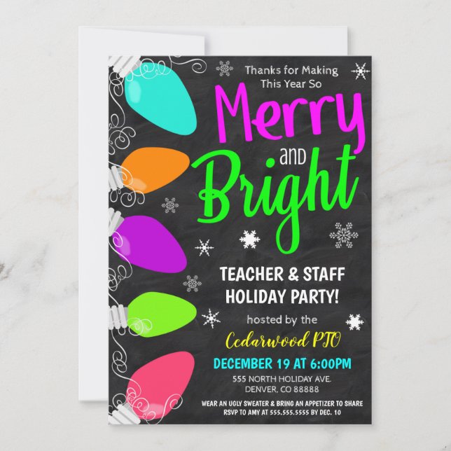 Invitation de fête de vacances (Devant)