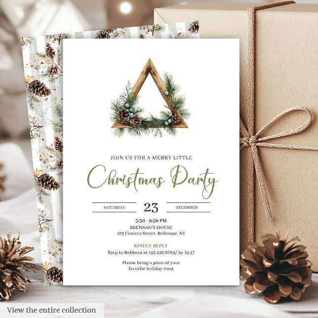 Invitation de fête de vacances botanique bohème ru (Rustic Bohemian Botanical Holiday Party Invitation

)
