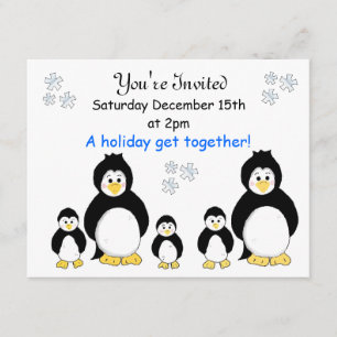 Invitation de fête de vacances de Penguin
